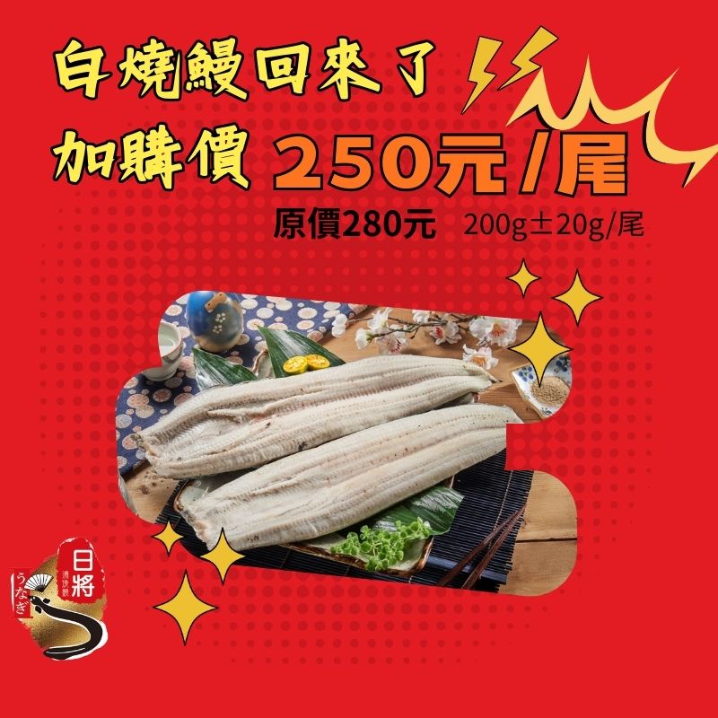白燒鰻單尾180g-220g